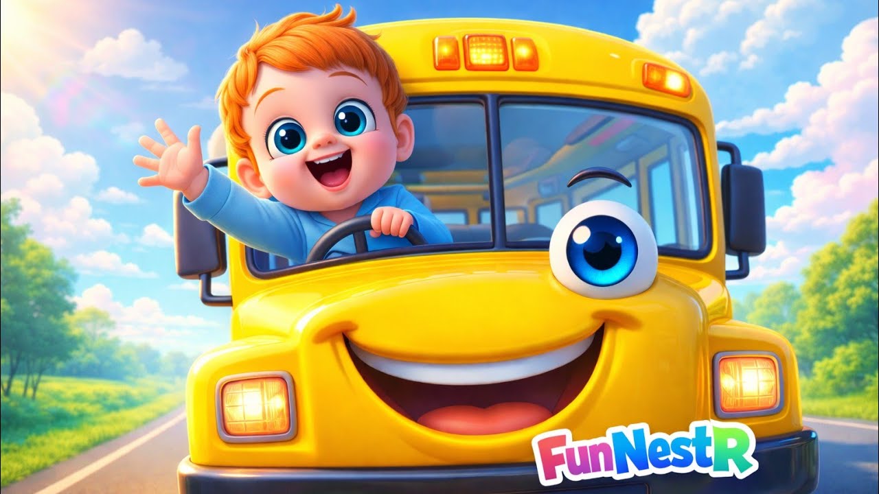 Wheels on the Bus Song | Kids Nursery Rhymes & Baby Songs | FunNestR
