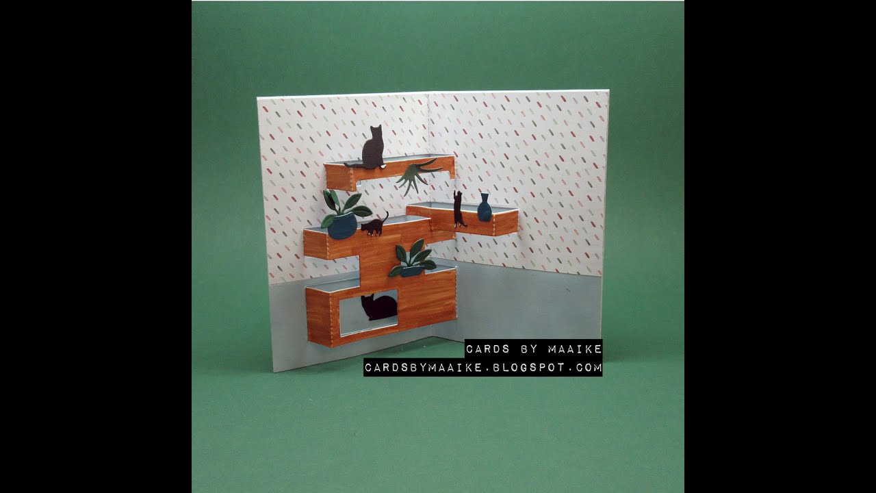 Waffle Flower inside pop up shelves with cats