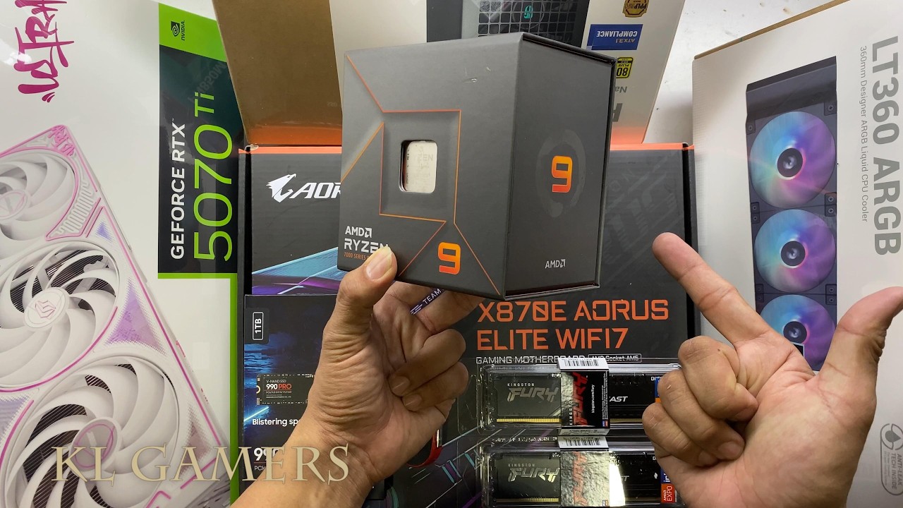 AMD Ryzen 9 7900X GIGABYTE X870E AORUS ELITE WIFI7 DEEPCOOL LT360 iGAME RTX5070Ti Gaming PC Build
