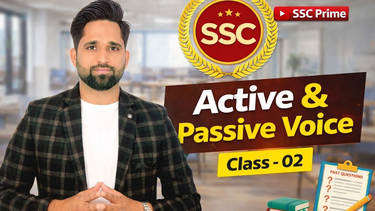 Active vs Passive Voice Class-02 For SSC CGL CHSL CPO STENO MTS KVS CDS BANK AIIMS CSIR & Others