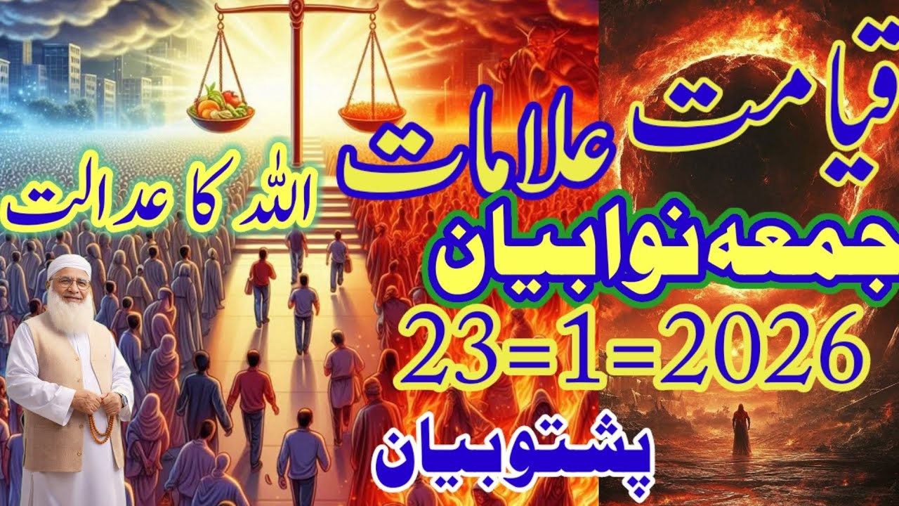 جمعہ کا نوا بیا قیامت کا علامات ماشر کا دن اللہ کا عدالت پشتو بیان Maulana idrees Sahab Pashto bayan