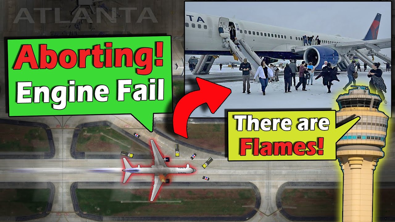 Delta Plane EVACUATED ON RUNWAY | Engine Fail + Fire on Takeoff!