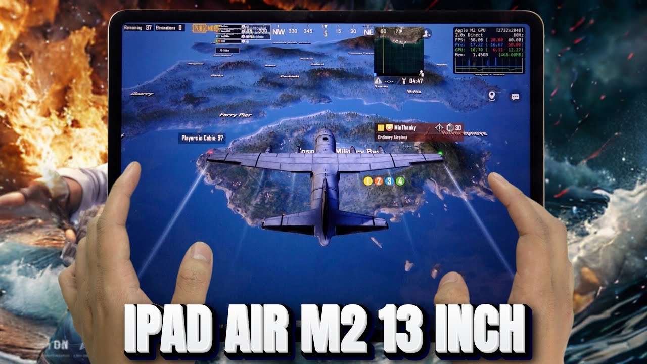 iPad Air 6 13 inch 2024 test game PUBG Mobile | Apple M2