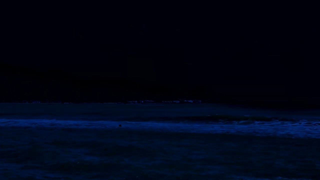 (No Ads) Dark Night Ocean Sounds 🌊 Gentle Waves for Instant Sleep and Insomnia Relief