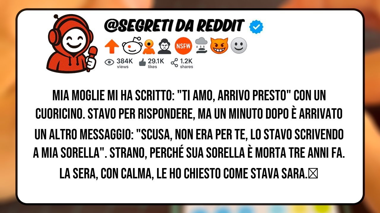 Mia moglie mi ha scritto Ti amo, arrivo presto con un cuoricino  Stavo per rispondere, ma un minuto