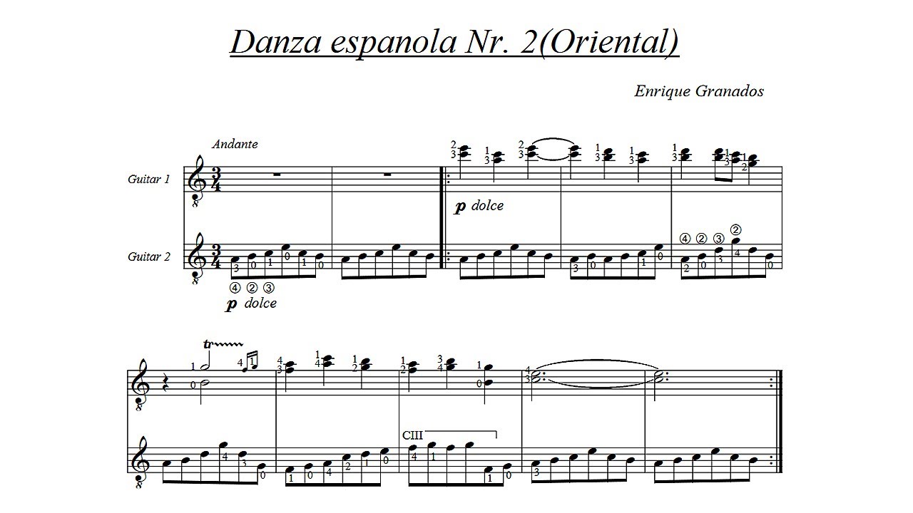 Granados: Oriental (12 Danzas españolas)  - Ida Presti, Alexandre Lagoya, 1960 - Nonesuch H-71161