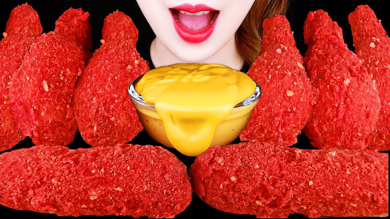 ASMR CHEETOS FRIED CHICKEN, CORN DOG, CHEESE SAUCE 매운 치토스 치킨, 핫도그, 치즈소스 먹방 EATING SOUNDS MUKBANG 咀嚼音