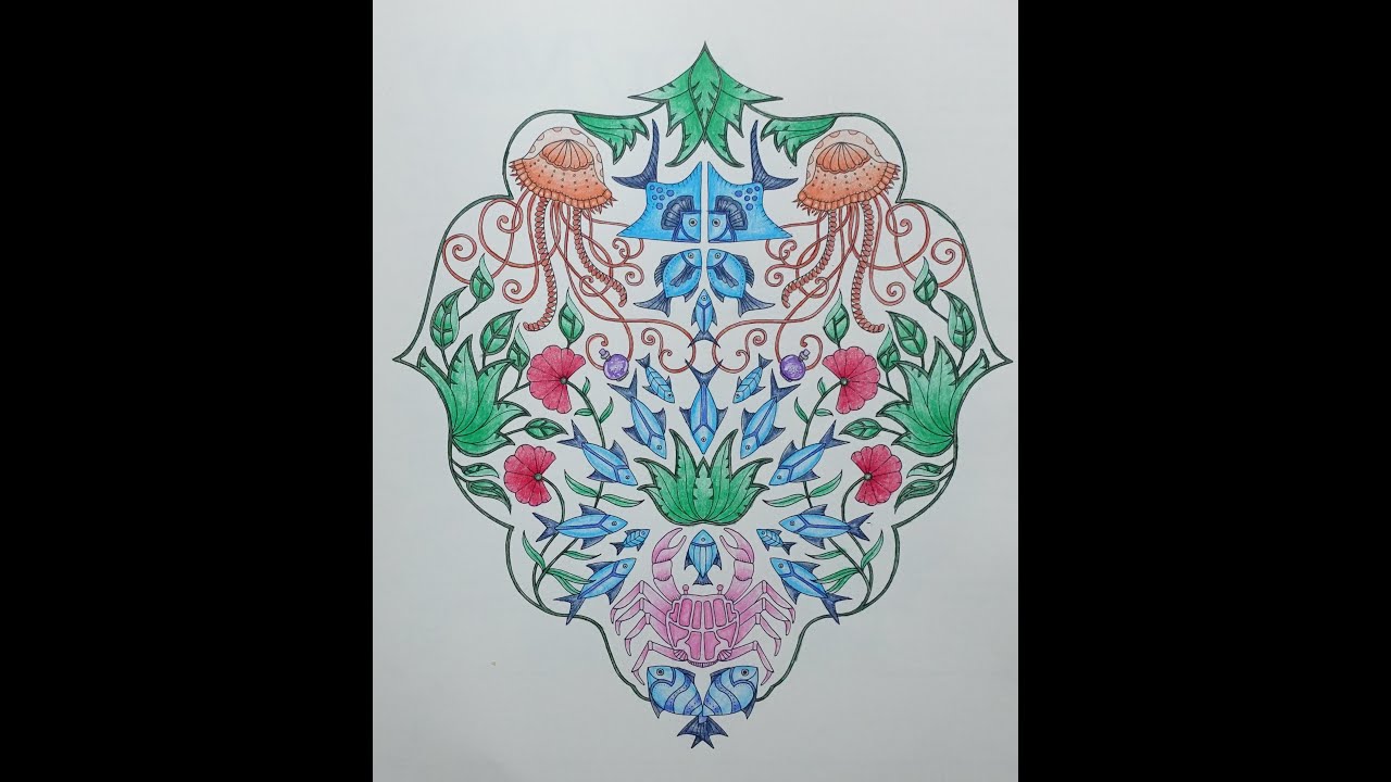 Adult Colouring Tutorial Sea Creatures - from 2002 Johanna Basford Weekly Planner / Lost Ocean
