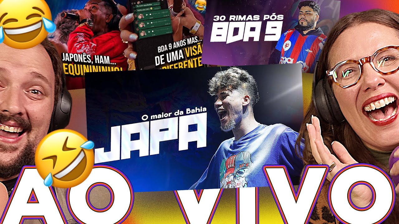 REACT AO VIVO -  JAPA - UM GIGANTE BAIANO! 🏆  30 RIMAS pós BDA 9 ANOS!🥇 e MAIS!