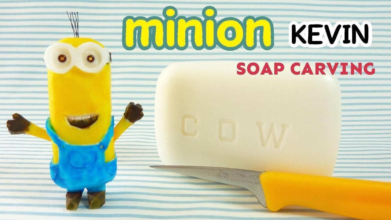 SOAP CARVING| minion KEVIN| How to carve | DIY | Real sound |