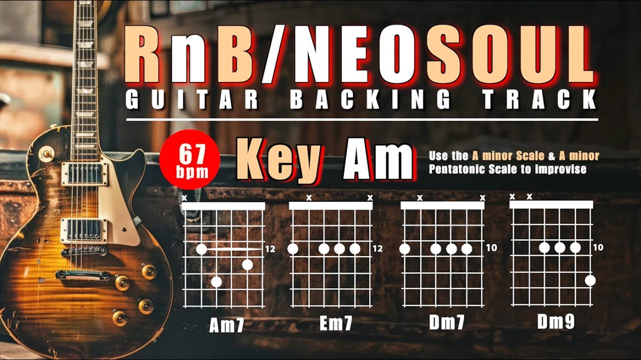 RnB / NEO SOUL GUITAR Backing Track in Am 🎸 67 BPM
