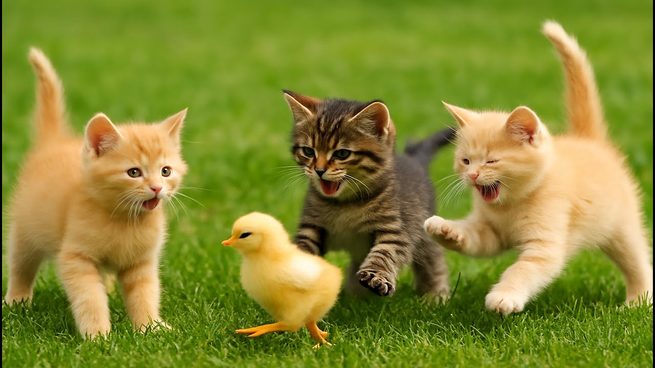 🌿😻 Adorable Playful Kittens on the Green Grass &ndash; Cute Cat Videos & Lovely Meow Sounds in 4K!