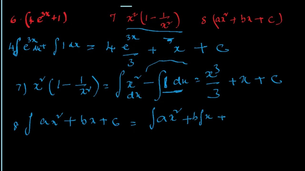 Class 12 mathematics chapter 7 Integration NCERT Exercise 7.1 problems 1 to 11