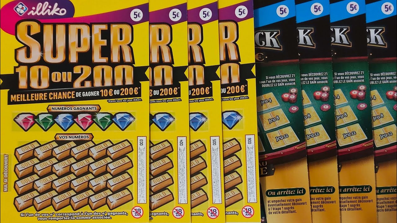 Grattage de 4 Super 10 ou 200 VS 4 Maxi Blackjack 😊😱🤑