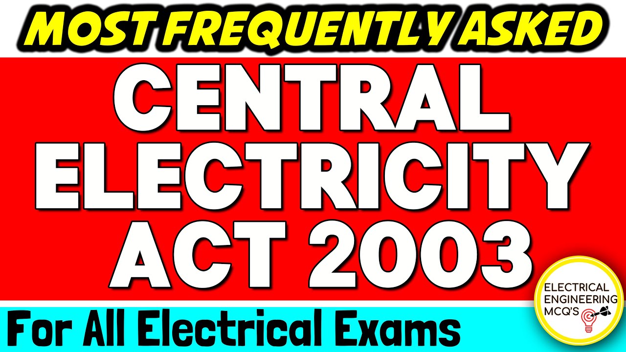 Electricity Act 2003 | Central Electricity Act 2003 in Hindi | Electricity Act 2003 |🔴 with MCQs