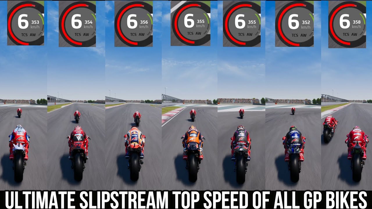 MOTOGP BIKES SPLIPSTREAM ULTIMATE TOP SPEED TEST | MOTOGP23 PUSHING TO THE LIMITS |