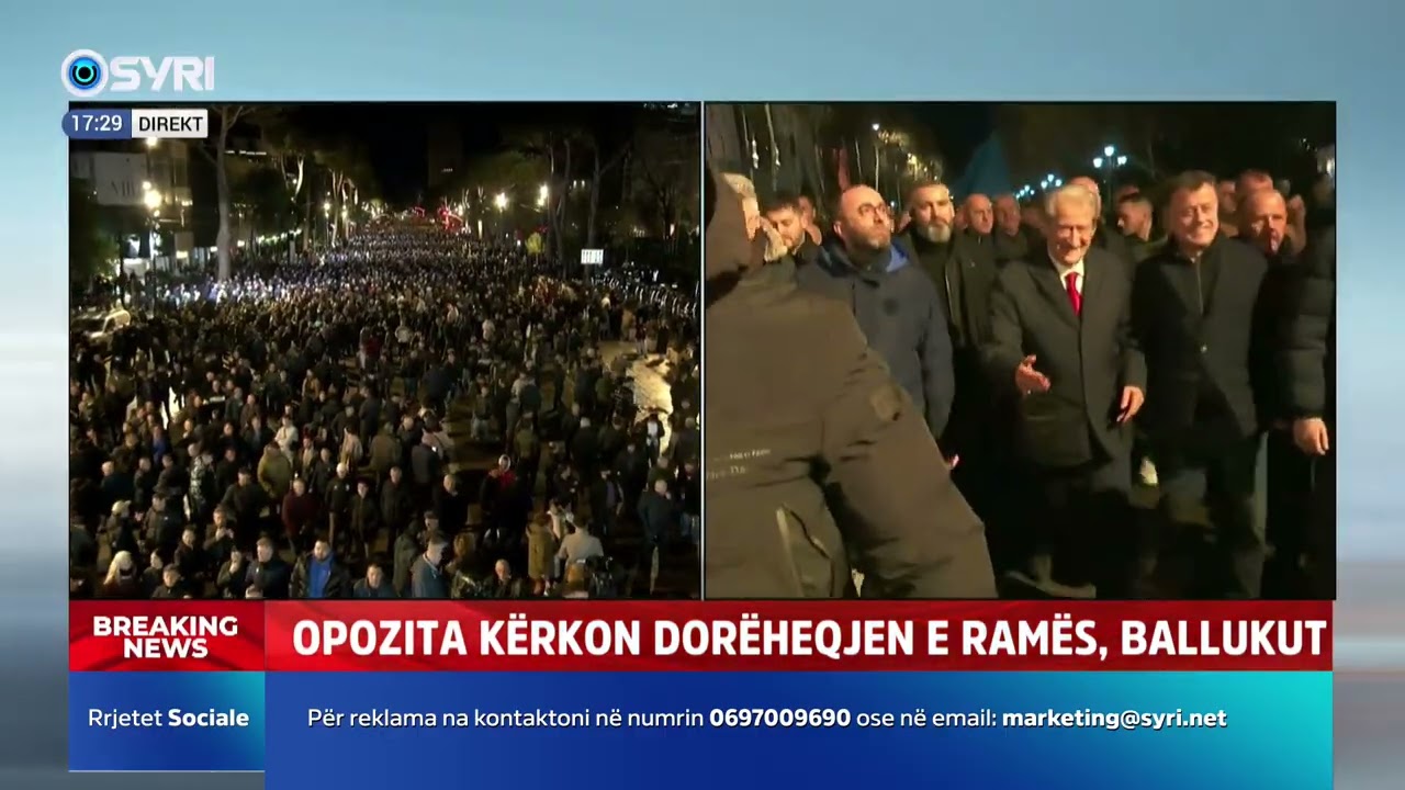 Kreu i PD-së Sali Berisha del nga selia blu, për t'ju bashkuar protestës kombëtare