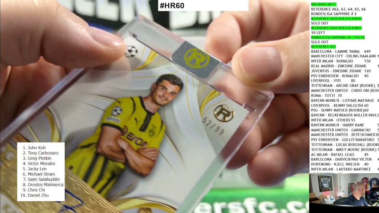 2024-25 Topps UEFA Club Competitions REVERENCE CCR25 HIGH ROLLER Random Serial # Case Break #HR60