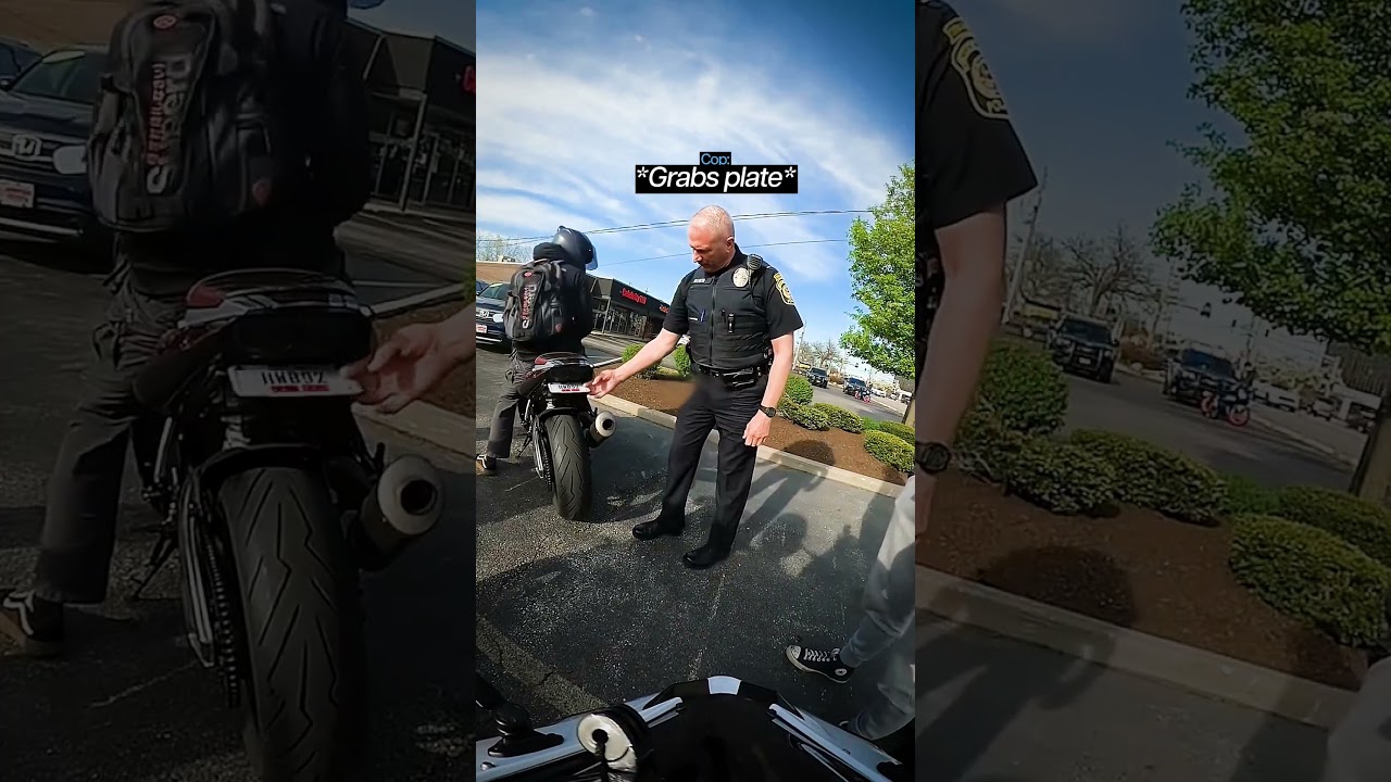 Biker with Flip-Up Plate Caught By Police😳