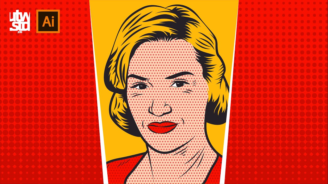Cara Membuat Retro Pop Art Kate Winslet | Timelapse | Illustrator Tutorial