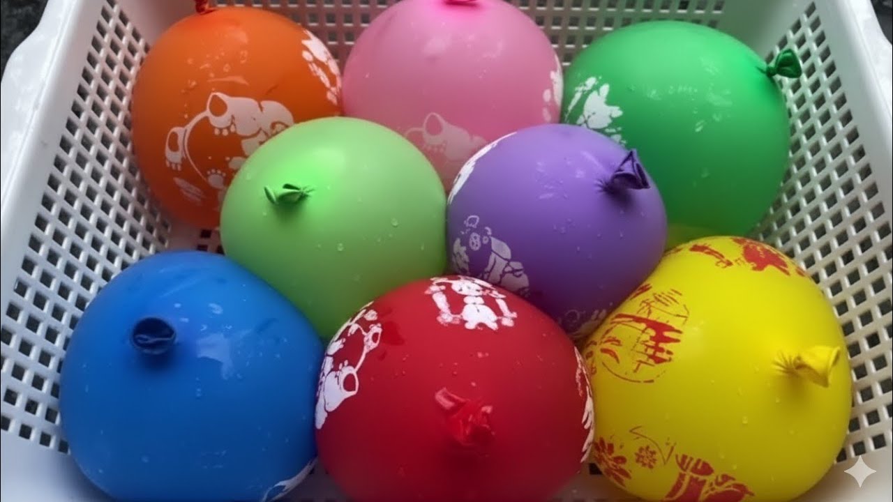 Cutting Water Balloons in Slow Motion ✂️ Relaxing ASMR & Calming Music