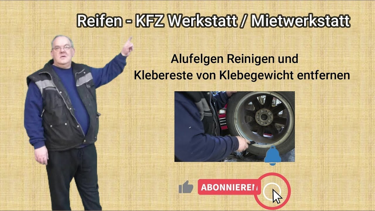 Klebereste von Klebegewichte auf Alufelge leicht entfernen und das Reinigen der Alufelge