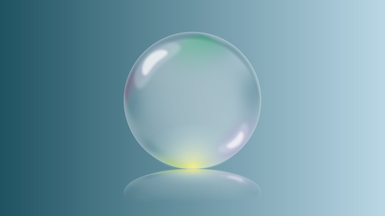 Blue Glass Ball On Light BackGround Illustrator Tutorial