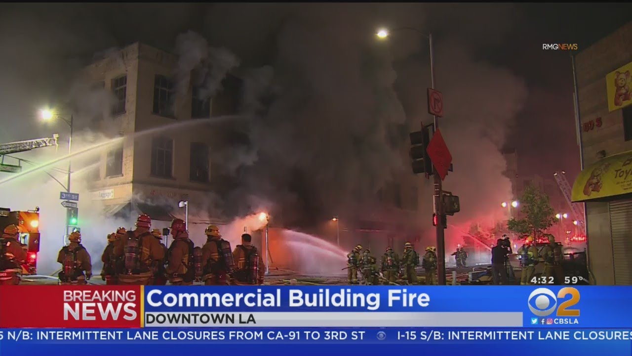 Blaze Engulfs Century-Old Commercial Building In Downtown LA