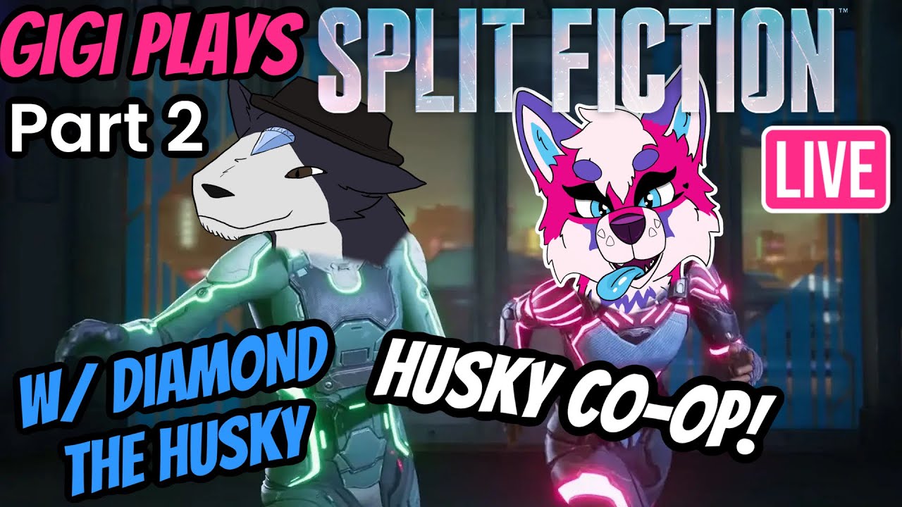 HUSKIES UNITE! ~ Split Fiction w/ Gigi the Pink Husky (AND Diamond) ~ LIVE