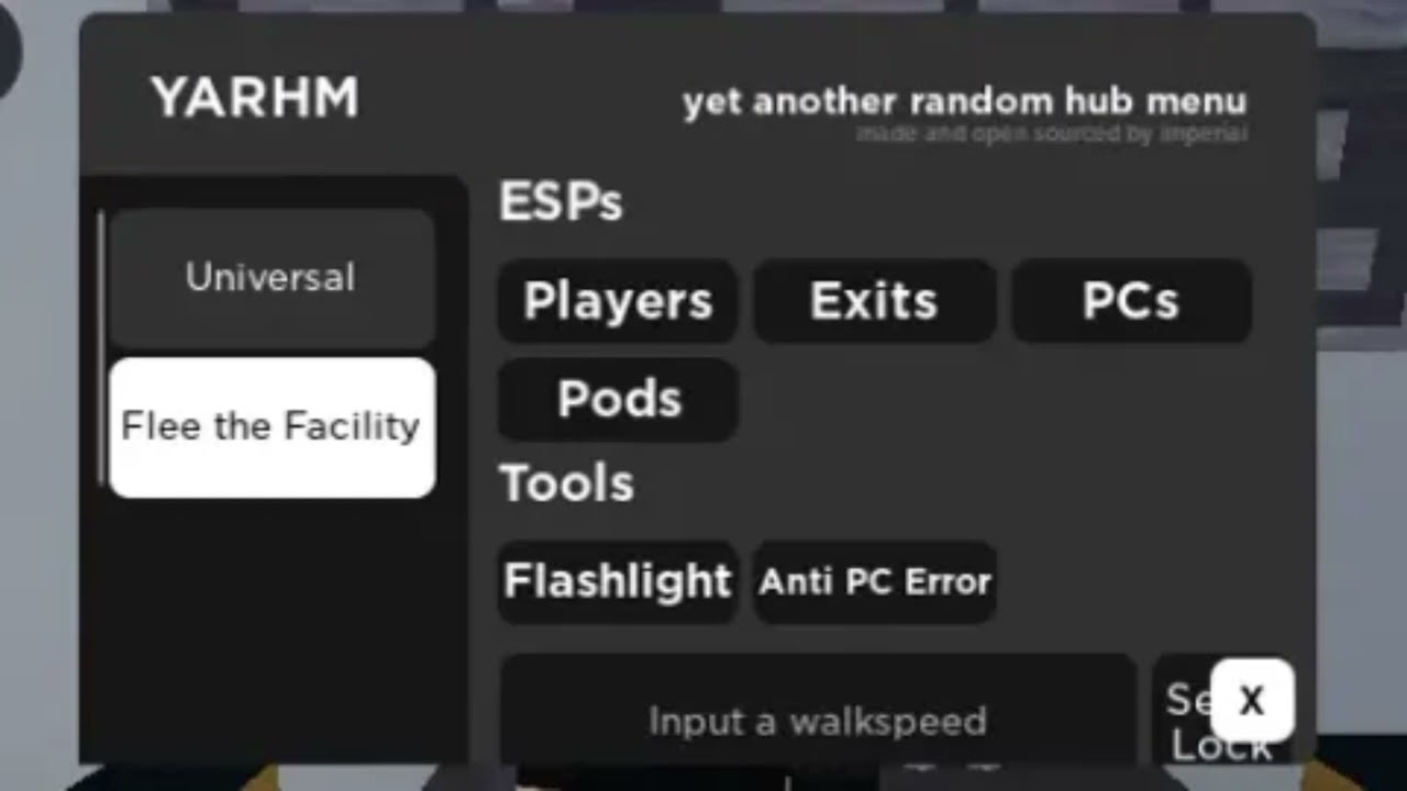 Roblox Flee The Facility Script (Esp/Flashlight/anti pc error/walkspeed)
