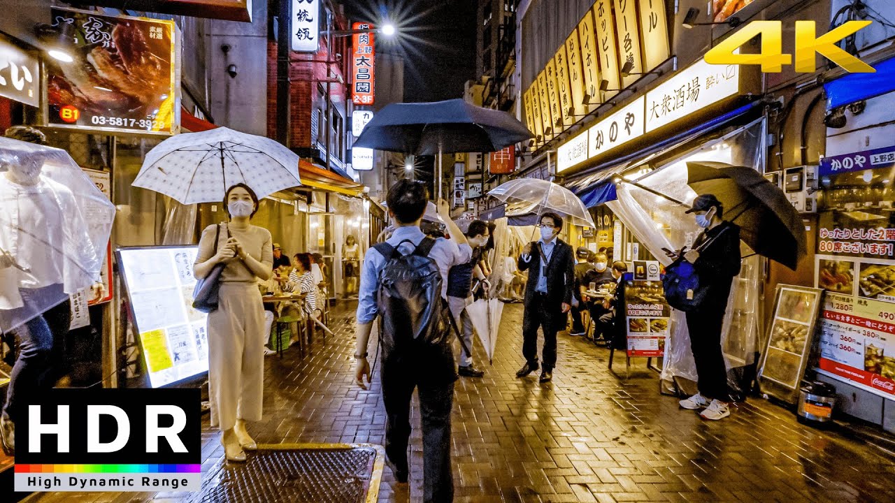 【4K HDR】Rainy Friday Night in Tokyo - Ameyoko, Ueno, Japan
