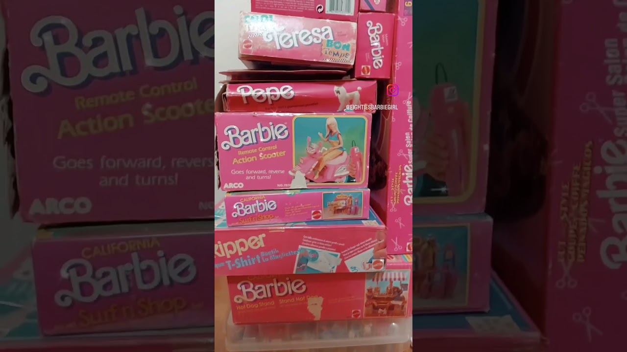 80s Barbie vintage pink box #barbie #dolls #pink