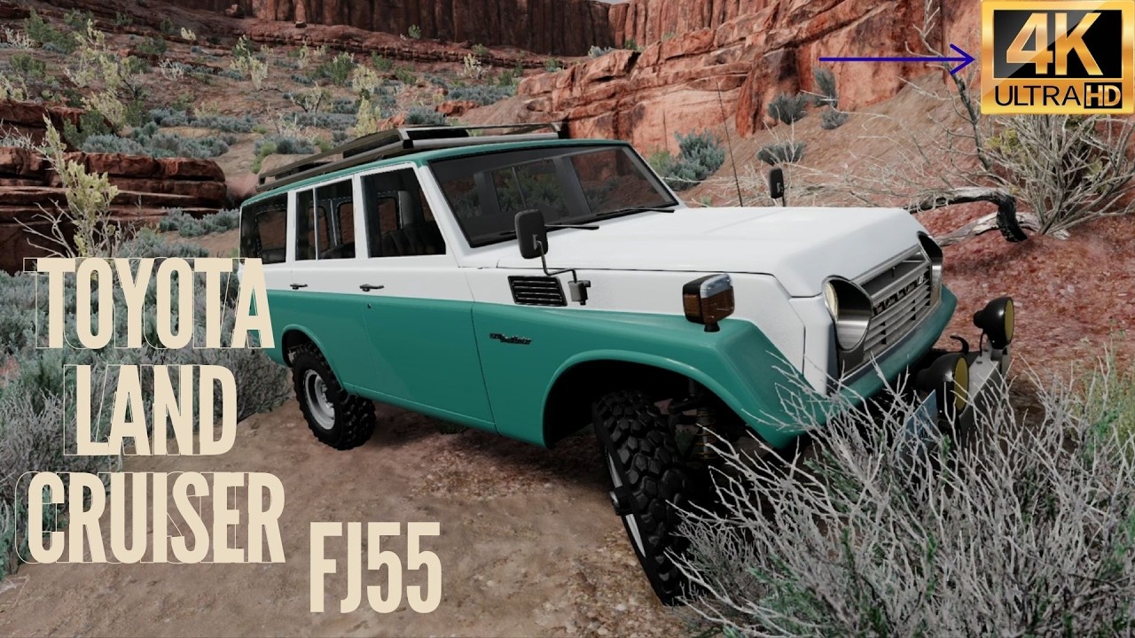 Toyota Land Cruiser (FJ55)--BeamNG Drive realistic crashes- G29 Steering Wheel - 4K