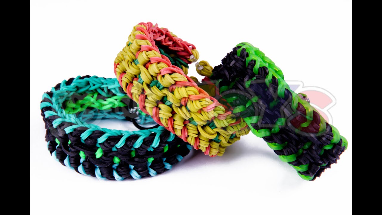 Military Bracelet - Triple Over and Under - Rainbow Loom Tutorial - Needs 2 Looms