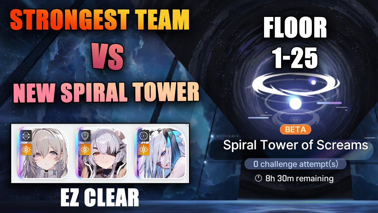 Strongest Team = EZ clear | Spiral Tower Floor 1-25 | Chaos Zero Nightmare CZN