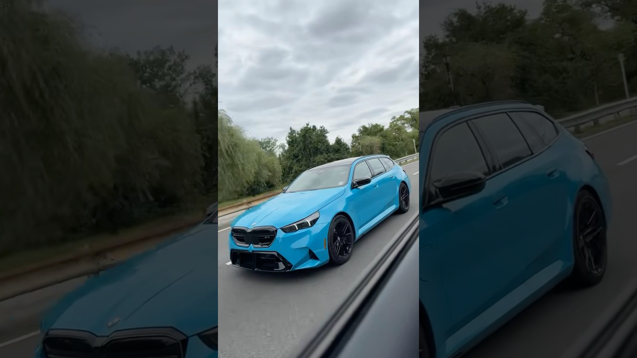 Beautiful Miami Blue BMW G99 M5 Wagon Spotted On The Highway!!!!