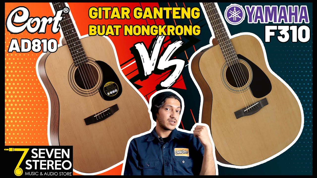 REVIEW COMPARE GITAR AKUSTIK MURAH CORT AD810 DAN YAMAHA F310 , TEAM CORT ATAU YAMAHA MASUK