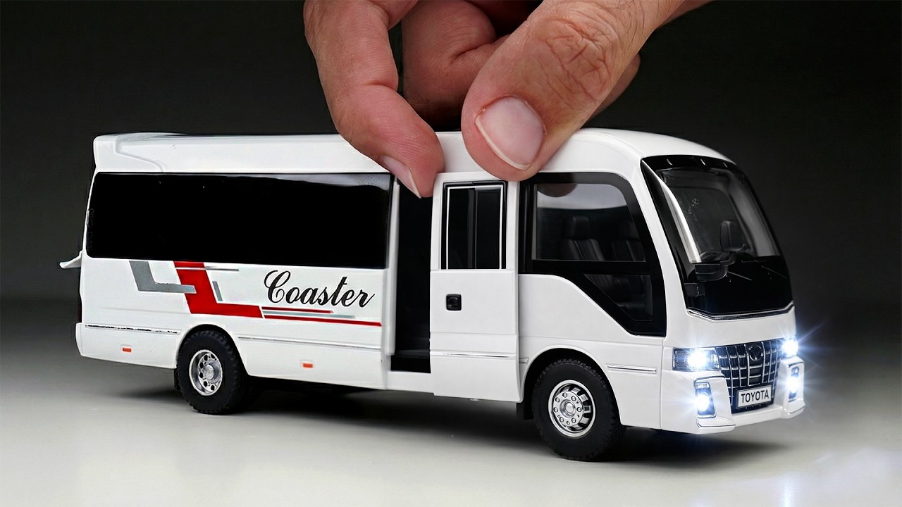 Unboxing of Toyota Coaster - Hino Liesse Bus - Diecast Scale Model Car