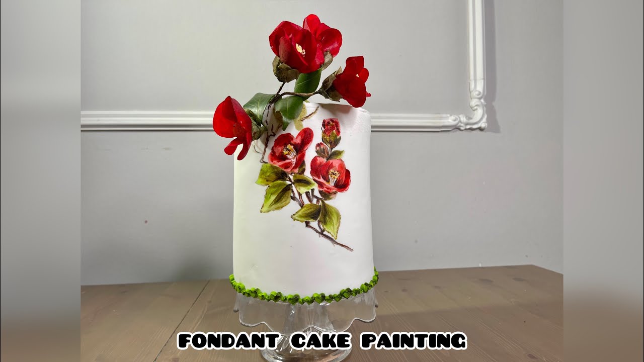 Fondant cake painting