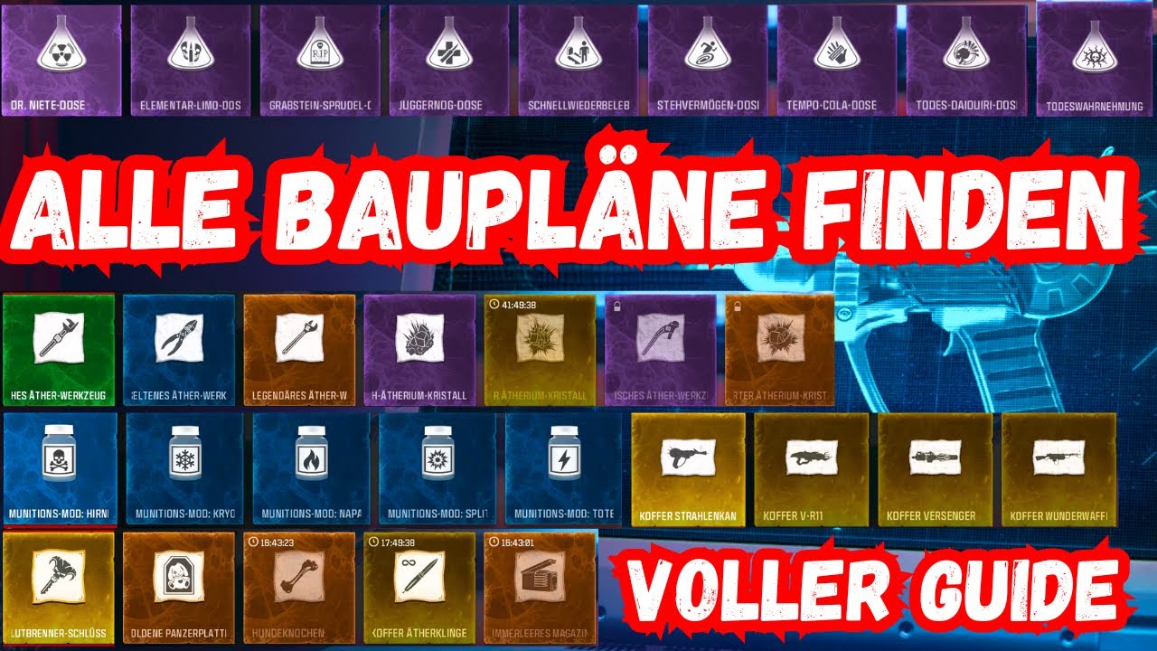 Alle Baupläne finden in MW3 Zombies