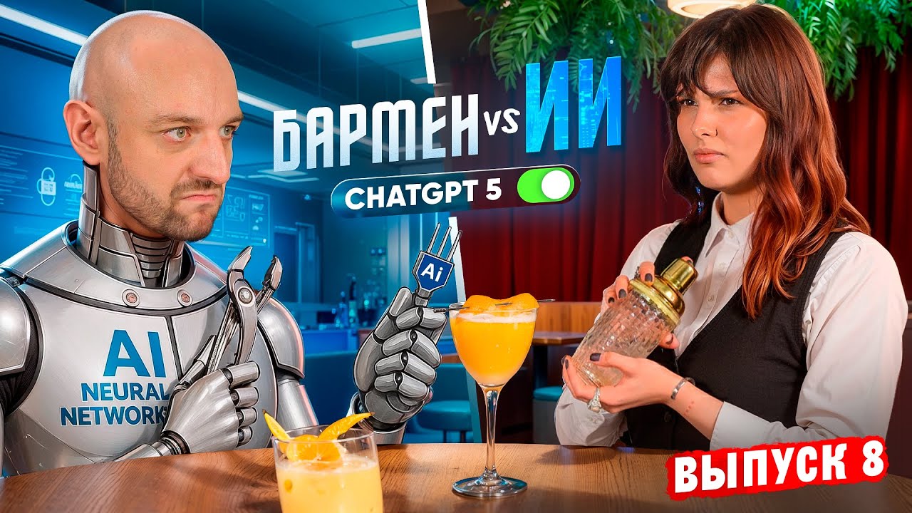 Бармен Дарья Тябутова против ChatGPT-5 🤖 Душный vs Бездушный №8