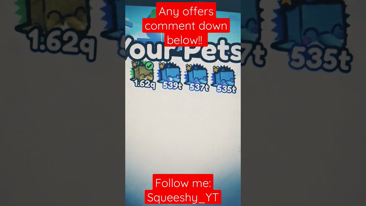 Comment down below your offers! Pet simulator X 