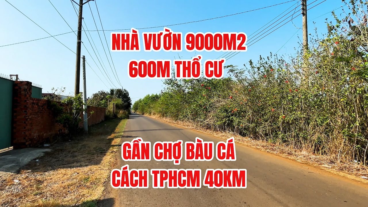 Bán 9 sào đất vườn mặt tiền đường Quốc Trí đã có sẵn 600m thổ cư gần chợ Đông Hoà #đất_đồng_nai 