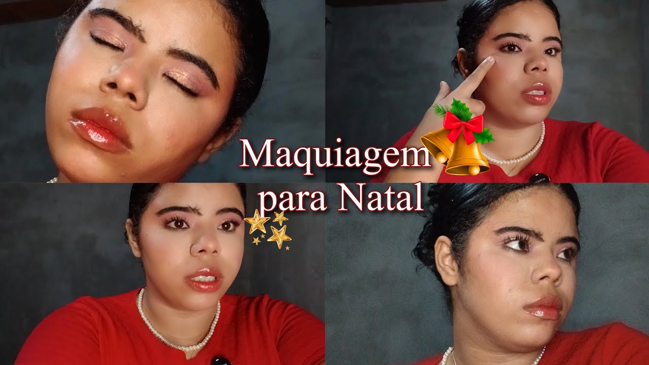 Ideia de maquiagem para o natal simples e linda 🎄