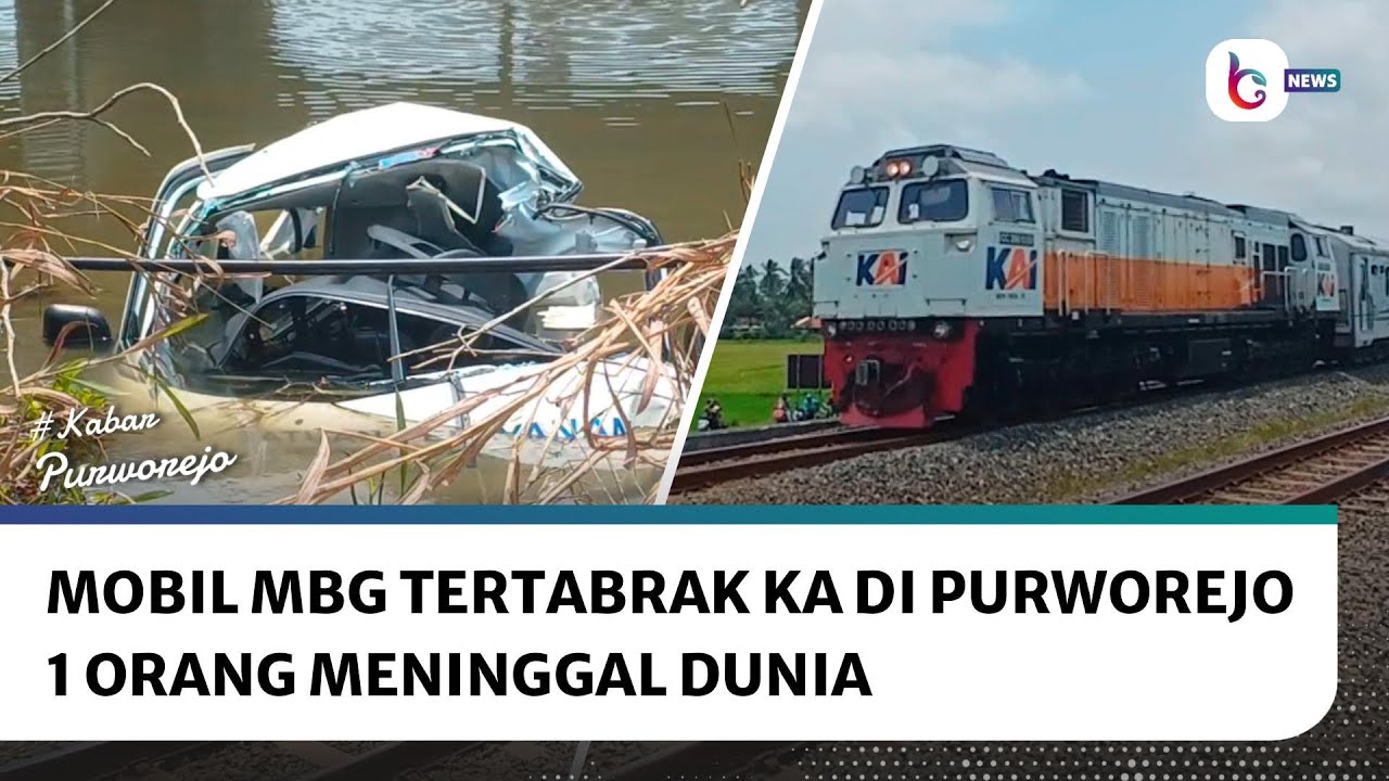 Mobil MBG Tertabrak KA di Purworejo, 1 Orang Meninggal Dunia