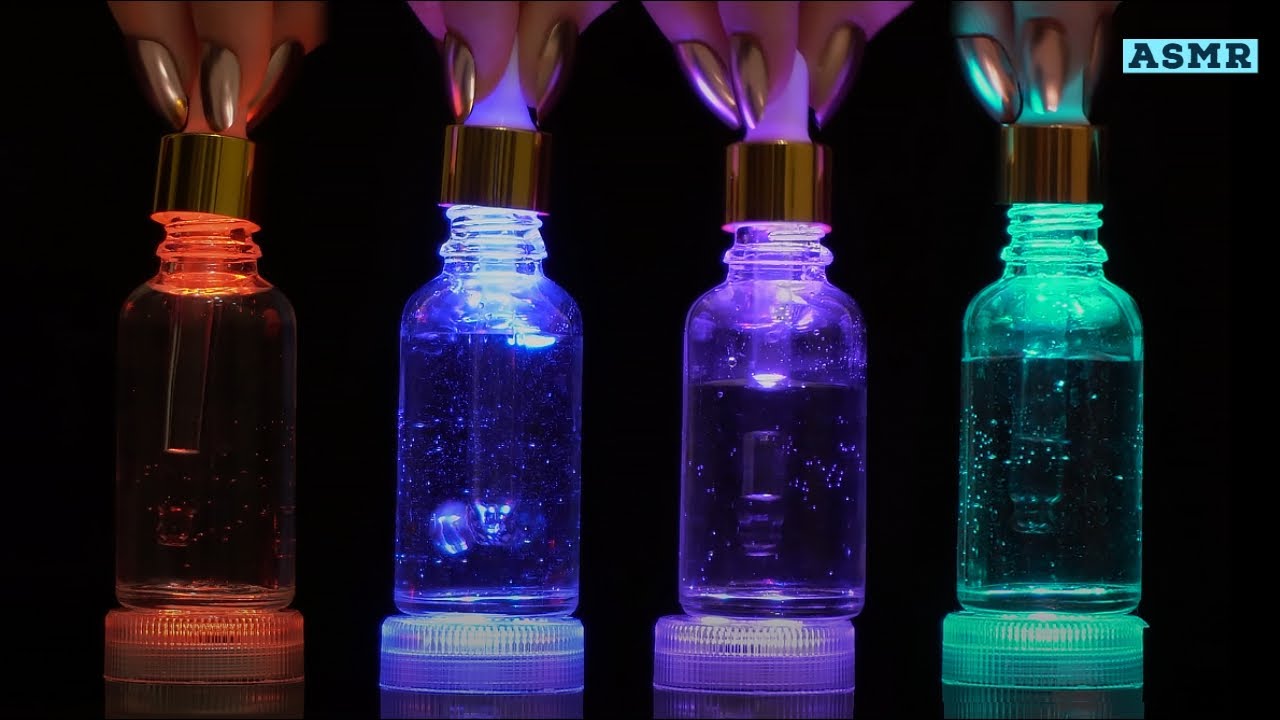 ASMR Relaxing Ambient Lights ✨Glass Dropper ✨ Lid & Water Sounds (Layered, No Talking)