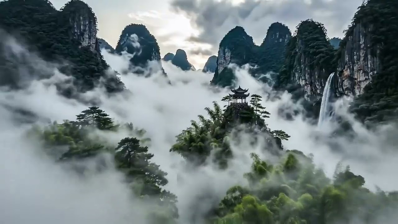 Cảnh Thiên Nhiên Yên Bình Với Núi Non & Dòng Nước Lặng | Video Thư Giãn 🌿