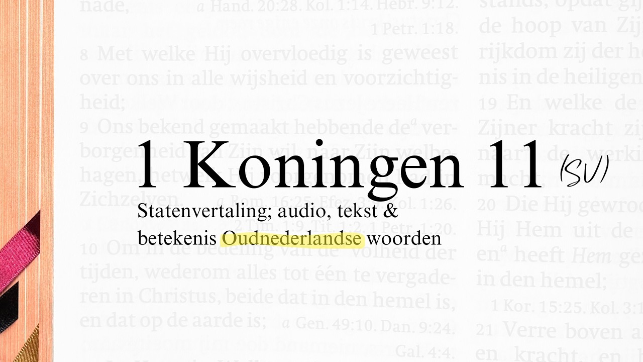 1 Koningen 11 / Bijbel (SV) / Statenvertaling / The Dutch equivalent of the King James Bible (KJV)