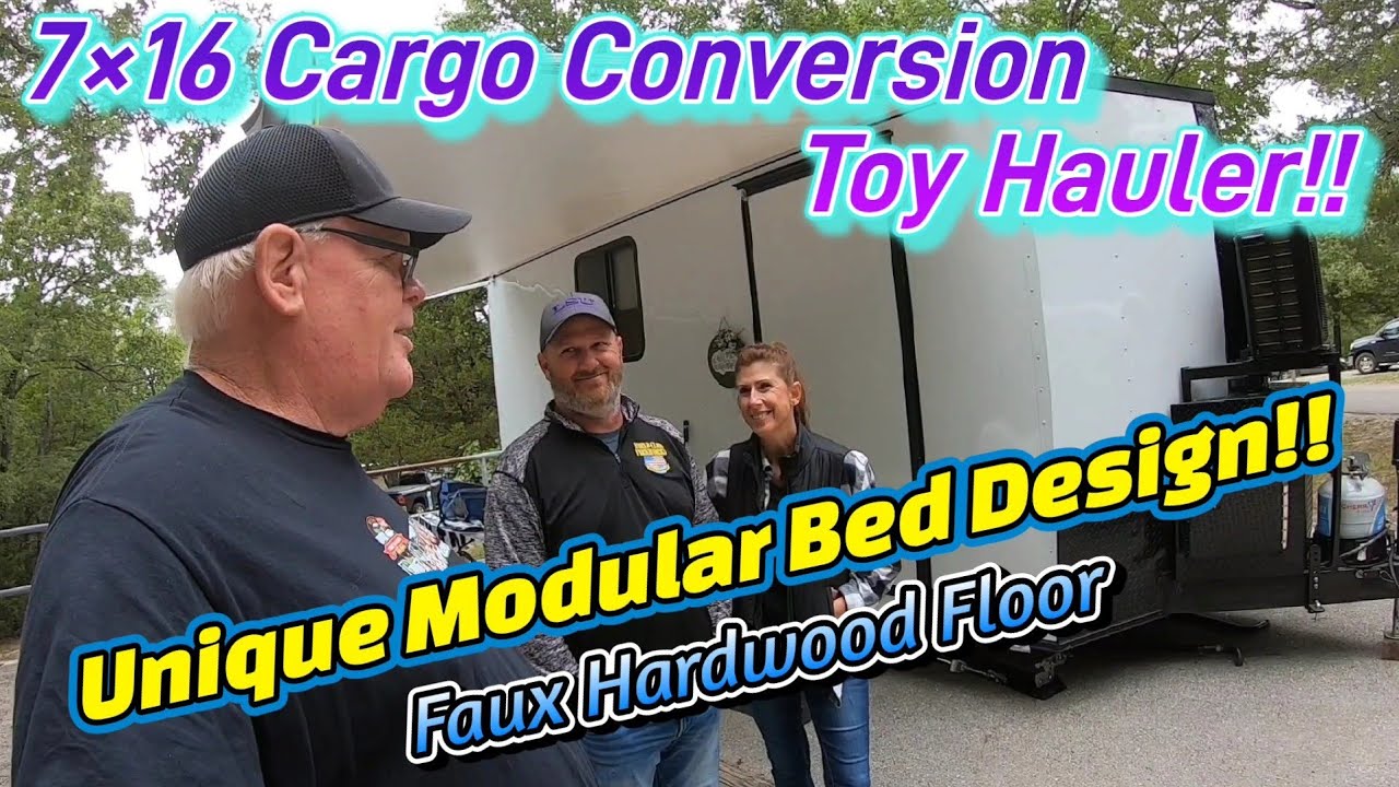 Грузовой прицеп-трансформер Toy Hauler 7×16 с модульной платформой и полом из искусственного дерева