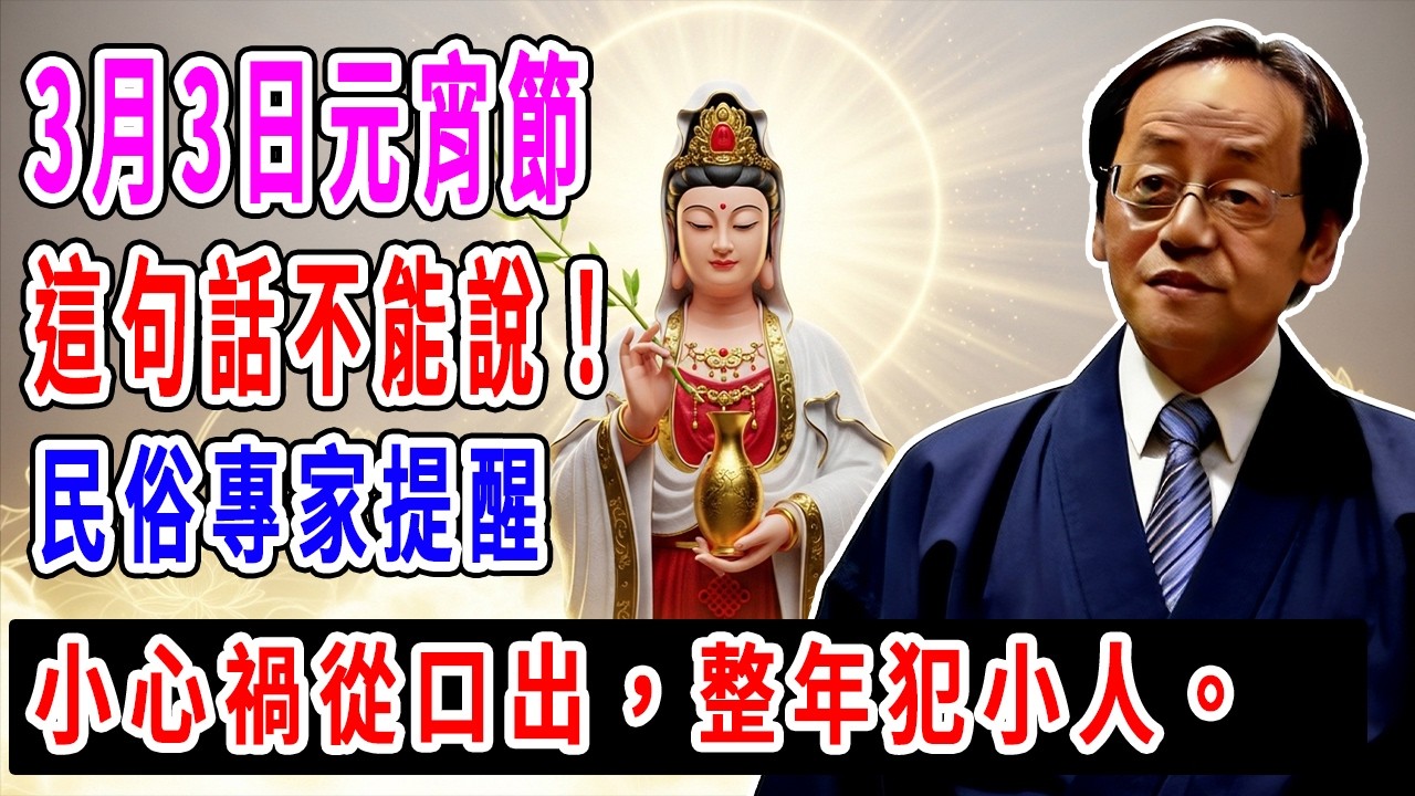 明天3月3日元宵節這句話不能說！民俗專家提醒：小心禍從口出，整年犯小人。